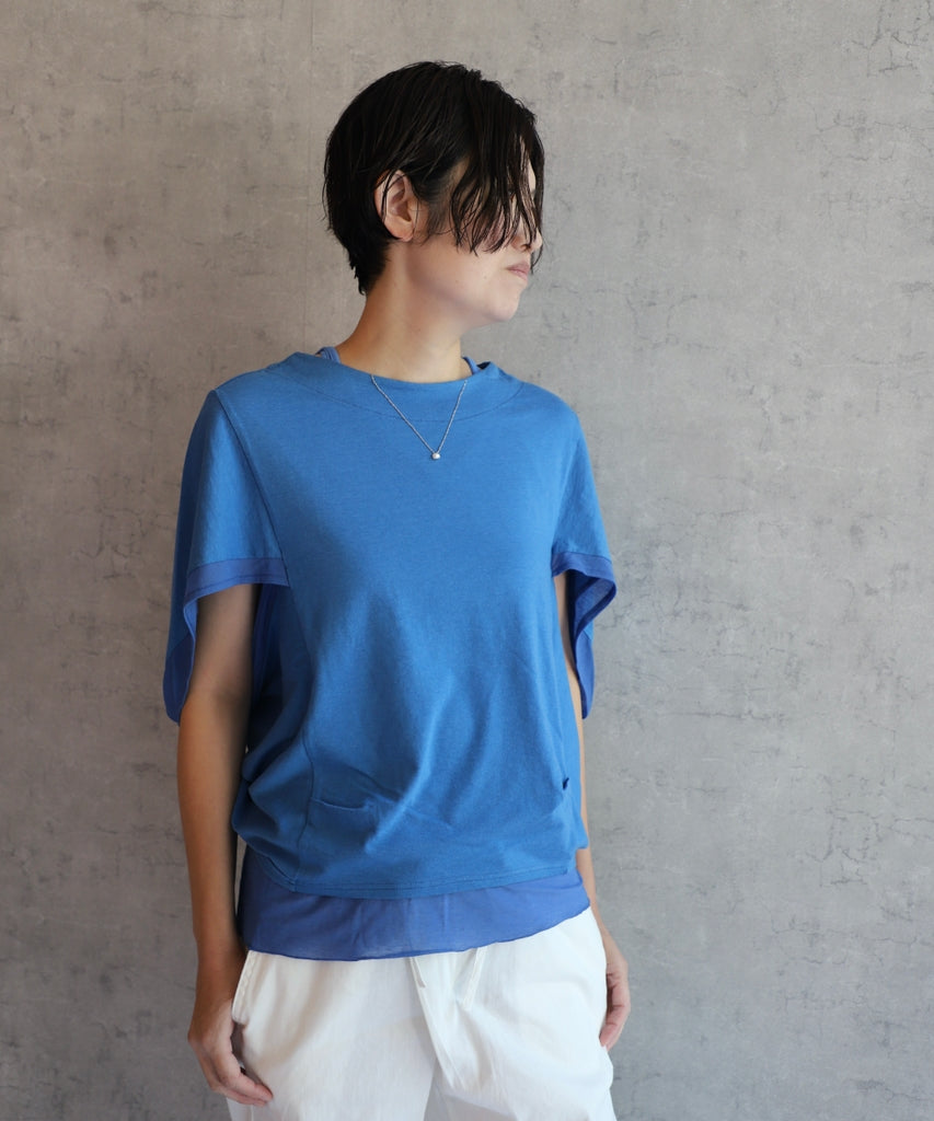 TT086 アクセサリーショールTee ブルー