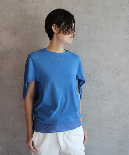TT086 アクセサリーショールTee ブルー
